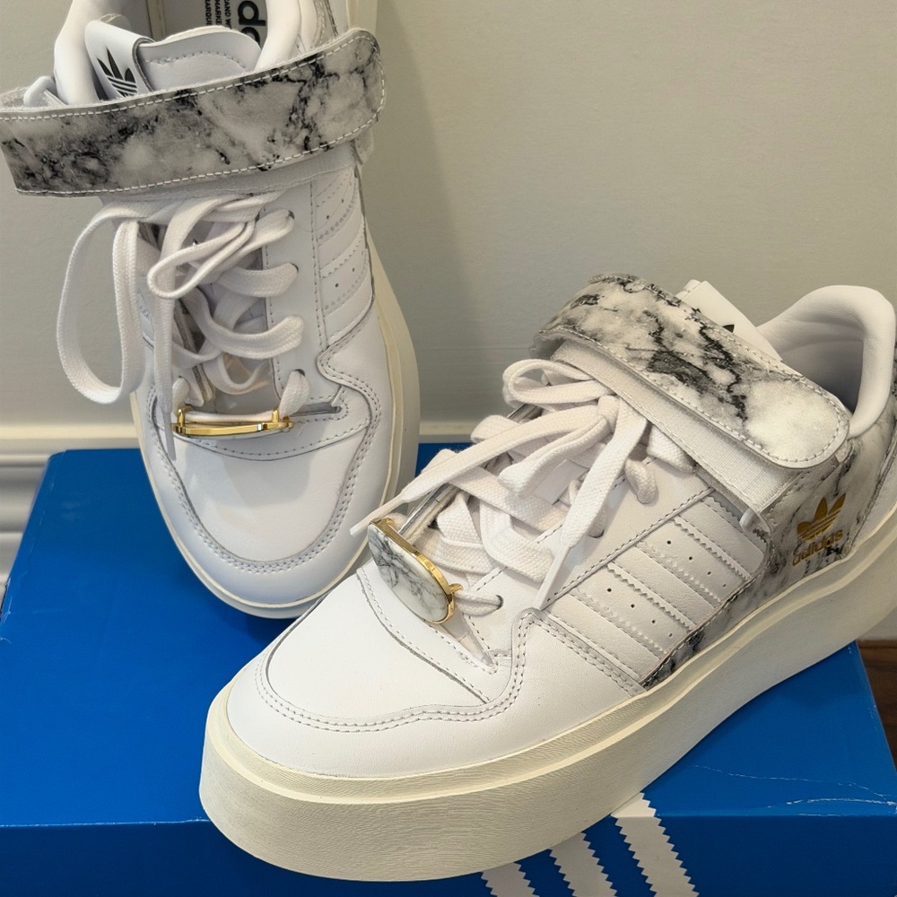 Adidas Originals Forum Bonega Marbled Women's Athletic Leather Shoes.Size 8.5